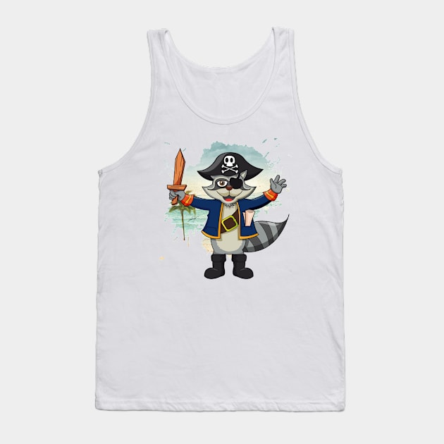 Captain Raccoon Tank Top by ChocolateBono